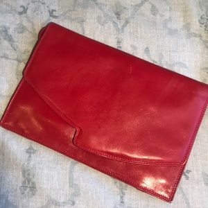 Retro red Jordan Marsh clutch made in Italy